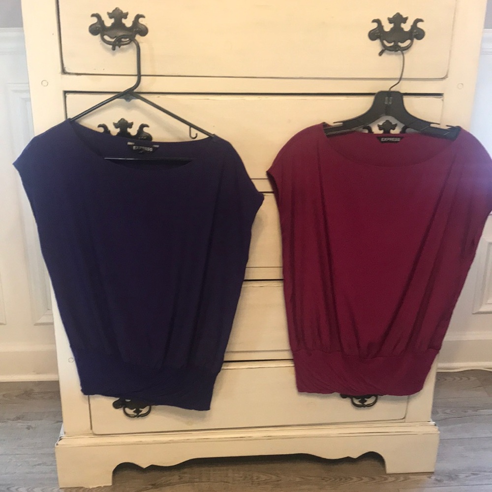 Lot of 2 - Express banded bottom dress shirts  XS